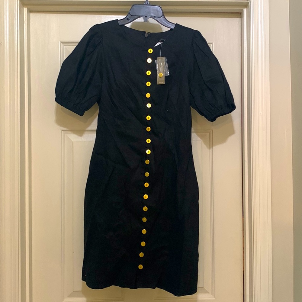 J.Crew size 2 puffy sleeved black dress.